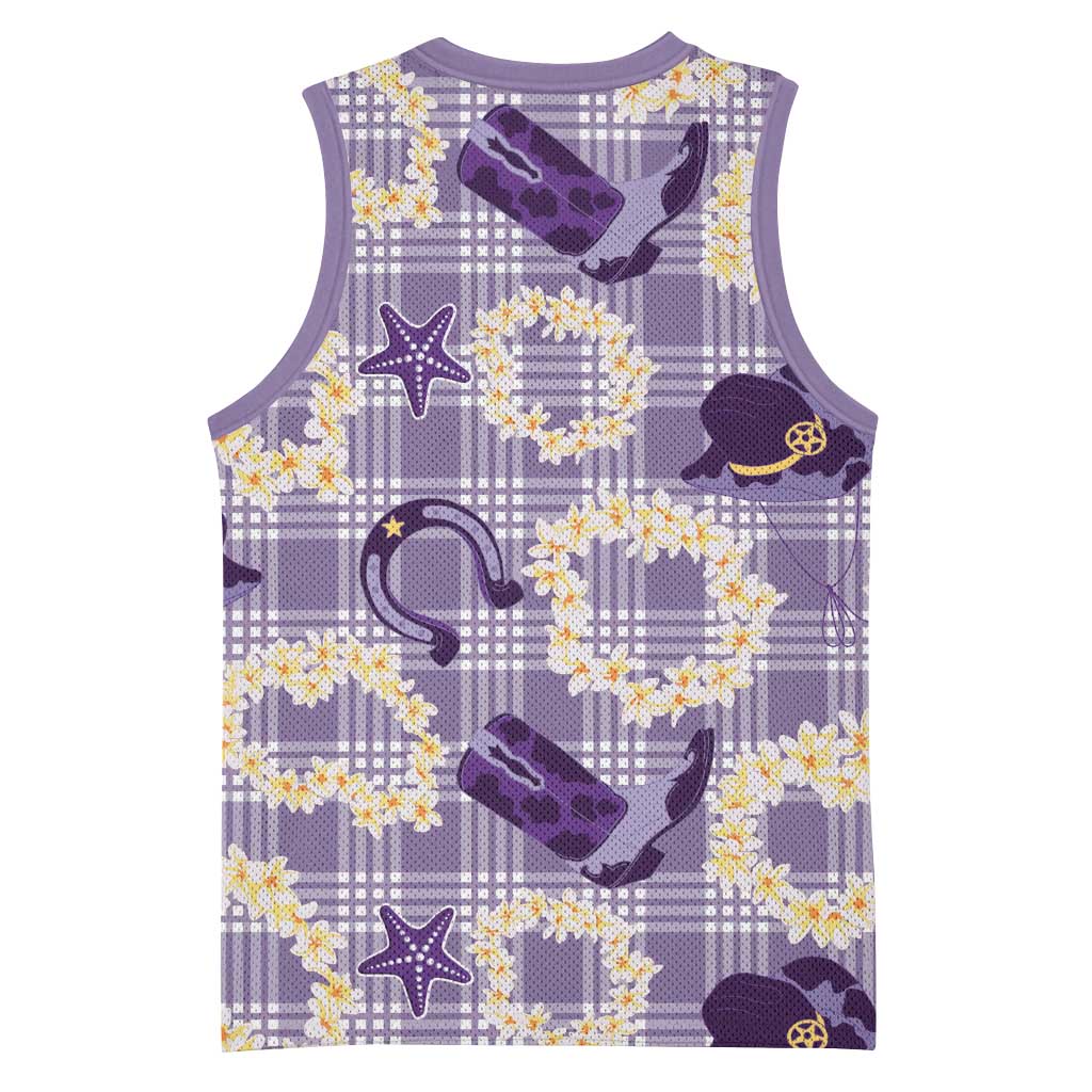 Aloha Hawaii Paniolo Lavender Palaka Basketball Jersey Coastal Rodeo LT7 - Polynesian Pride
