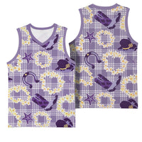 Aloha Hawaii Paniolo Lavender Palaka Basketball Jersey Coastal Rodeo LT7 - Polynesian Pride