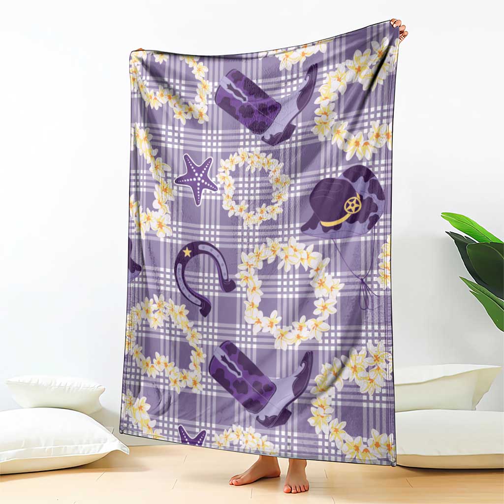 Aloha Hawaii Paniolo Lavender Palaka Blanket Coastal Rodeo LT7 - Polynesian Pride