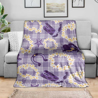 Aloha Hawaii Paniolo Lavender Palaka Blanket Coastal Rodeo LT7 - Polynesian Pride