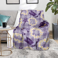 Aloha Hawaii Paniolo Lavender Palaka Blanket Coastal Rodeo LT7 - Polynesian Pride