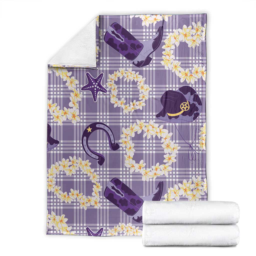 Aloha Hawaii Paniolo Lavender Palaka Blanket Coastal Rodeo LT7 - Polynesian Pride