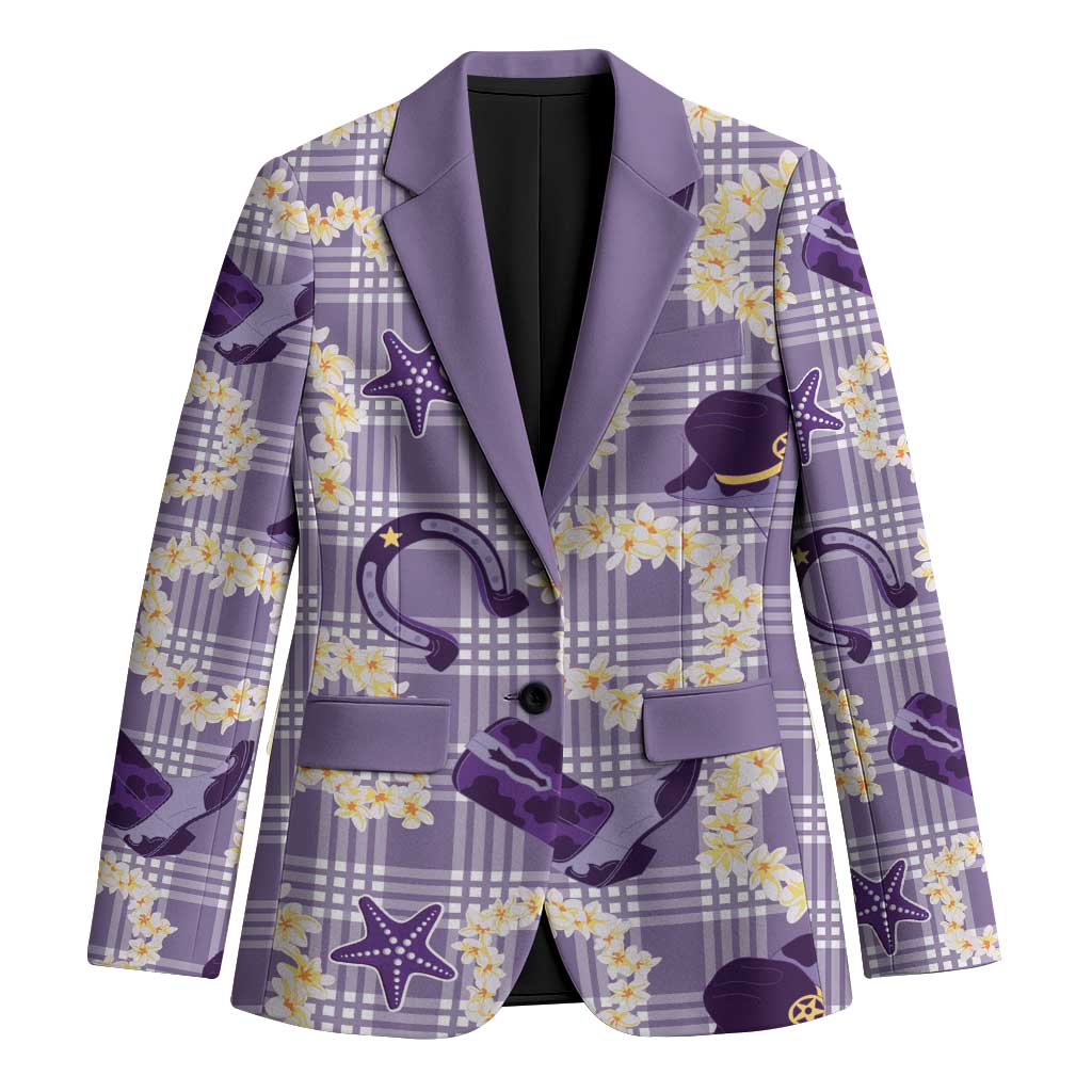 Aloha Hawaii Paniolo Lavender Palaka Blazer Coastal Rodeo LT7 Unisex Lavender - Polynesian Pride