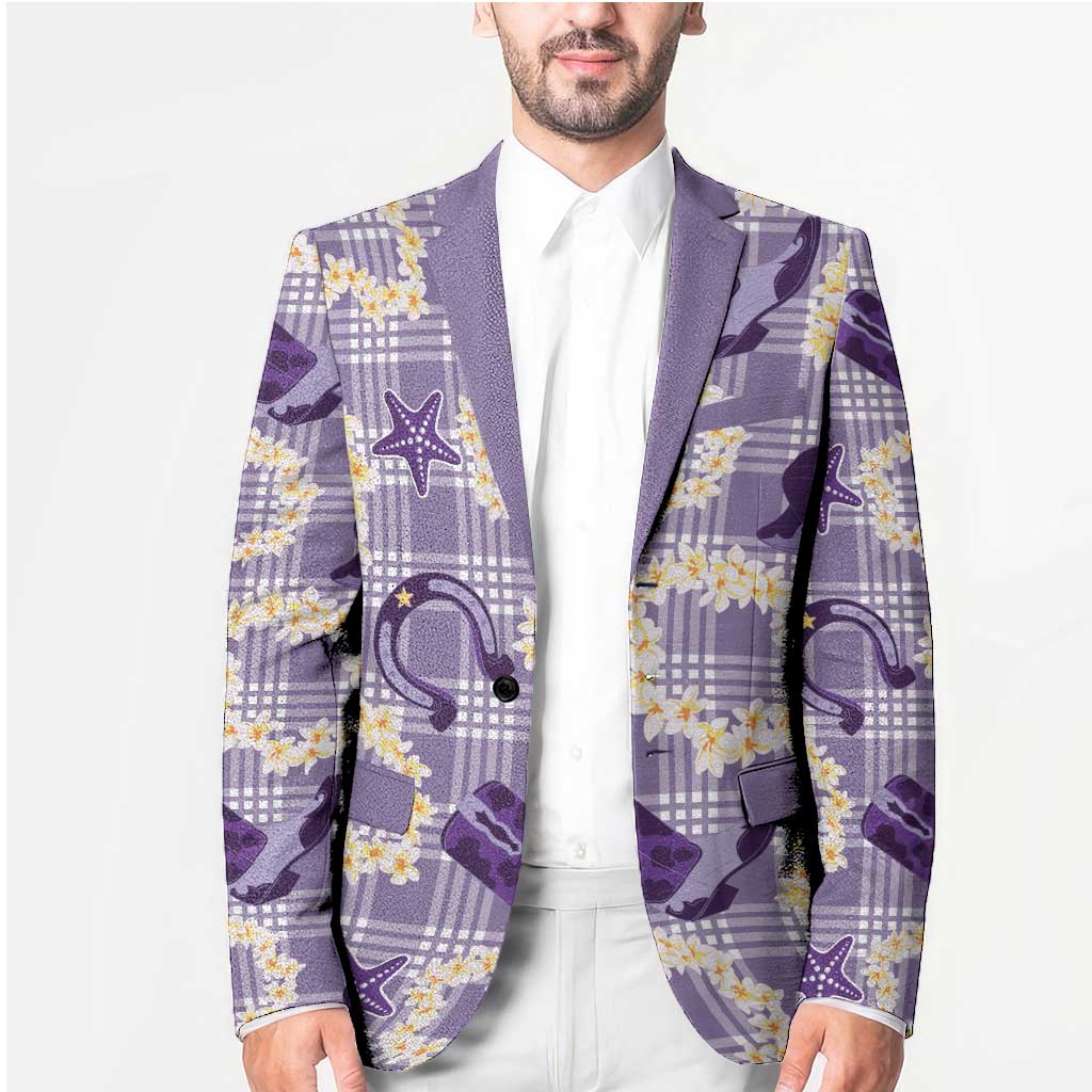 Aloha Hawaii Paniolo Lavender Palaka Blazer Coastal Rodeo LT7 - Polynesian Pride