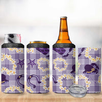 Aloha Hawaii Paniolo Lavender Palaka 4 in 1 Can Cooler Tumbler Coastal Rodeo LT7 - Polynesian Pride