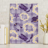Aloha Hawaii Paniolo Lavender Palaka Canvas Wall Art Coastal Rodeo LT7 Without Frame Lavender - Polynesian Pride