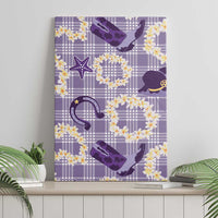 Aloha Hawaii Paniolo Lavender Palaka Canvas Wall Art Coastal Rodeo LT7 - Polynesian Pride