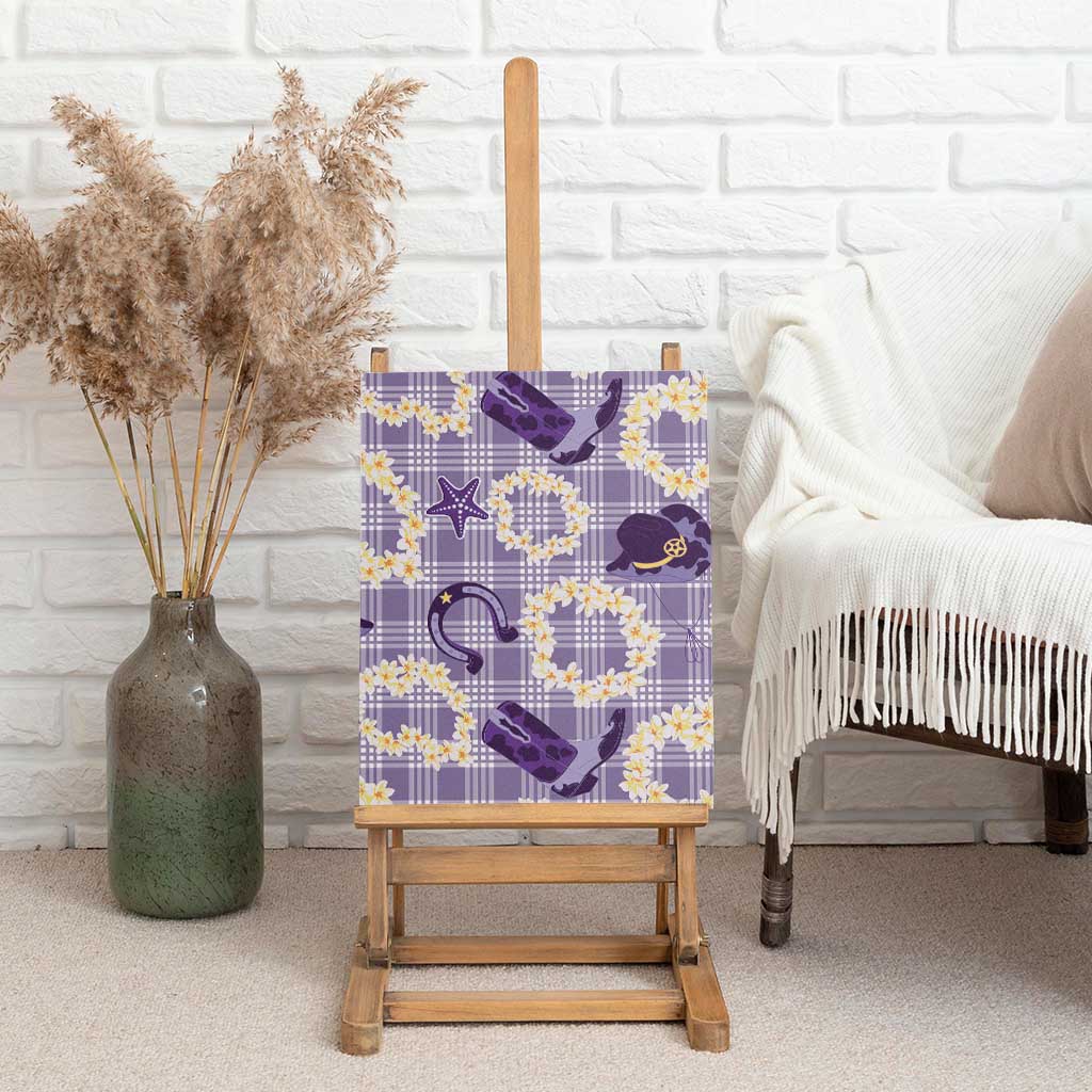 Aloha Hawaii Paniolo Lavender Palaka Canvas Wall Art Coastal Rodeo LT7 - Polynesian Pride