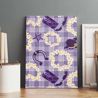 Aloha Hawaii Paniolo Lavender Palaka Canvas Wall Art Coastal Rodeo LT7 - Polynesian Pride