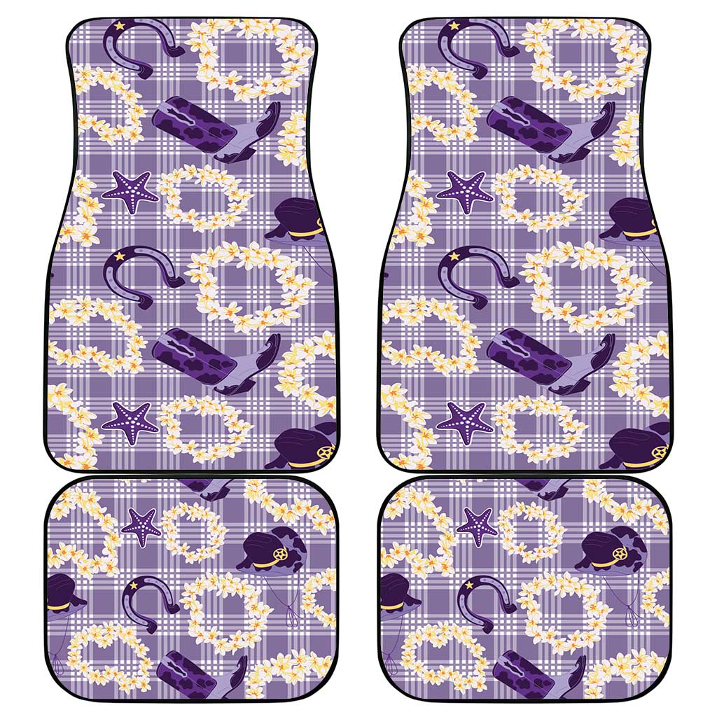 Aloha Hawaii Paniolo Lavender Palaka Car Mats Coastal Rodeo LT7 - Polynesian Pride