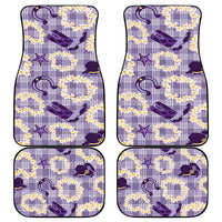 Aloha Hawaii Paniolo Lavender Palaka Car Mats Coastal Rodeo LT7 - Polynesian Pride