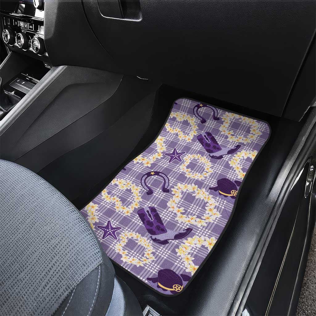 Aloha Hawaii Paniolo Lavender Palaka Car Mats Coastal Rodeo LT7 - Polynesian Pride