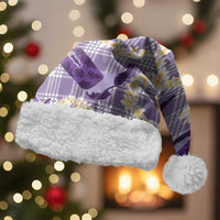 Aloha Hawaii Paniolo Lavender Palaka Christmas Santa Hat Coastal Rodeo LT7 With Fur Lavender - Polynesian Pride