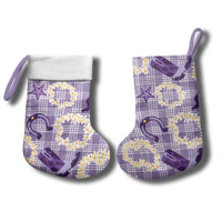 Aloha Hawaii Paniolo Lavender Palaka Christmas Stocking Coastal Rodeo LT7 - Polynesian Pride