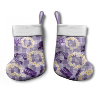 Aloha Hawaii Paniolo Lavender Palaka Christmas Stocking Coastal Rodeo LT7 - Polynesian Pride