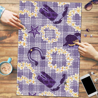 Aloha Hawaii Paniolo Lavender Palaka Puzzle Coastal Rodeo LT7 Lavender - Polynesian Pride
