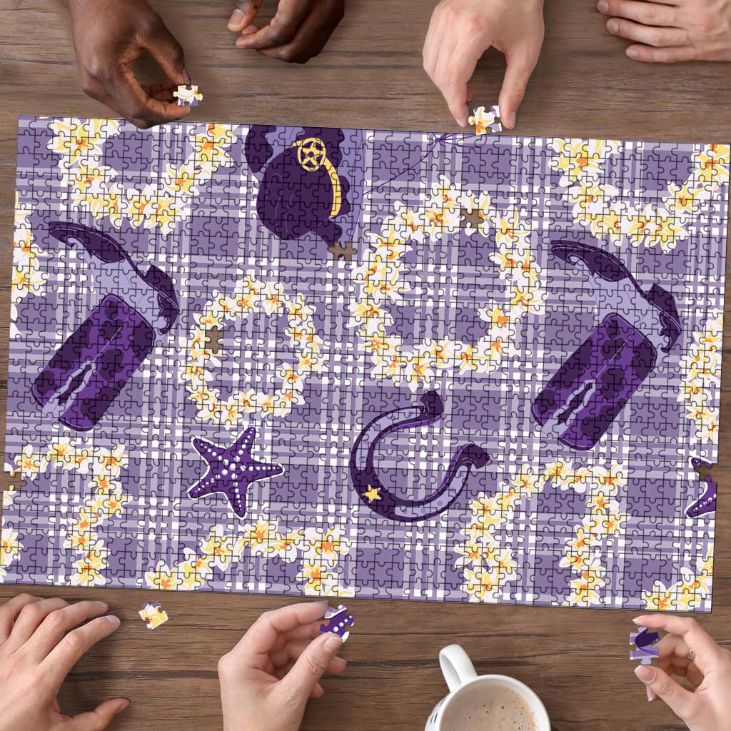 Aloha Hawaii Paniolo Lavender Palaka Puzzle Coastal Rodeo LT7 - Polynesian Pride