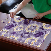 Aloha Hawaii Paniolo Lavender Palaka Puzzle Coastal Rodeo LT7 - Polynesian Pride