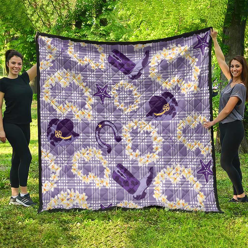 Aloha Hawaii Paniolo Lavender Palaka Quilt Coastal Rodeo LT7 - Polynesian Pride