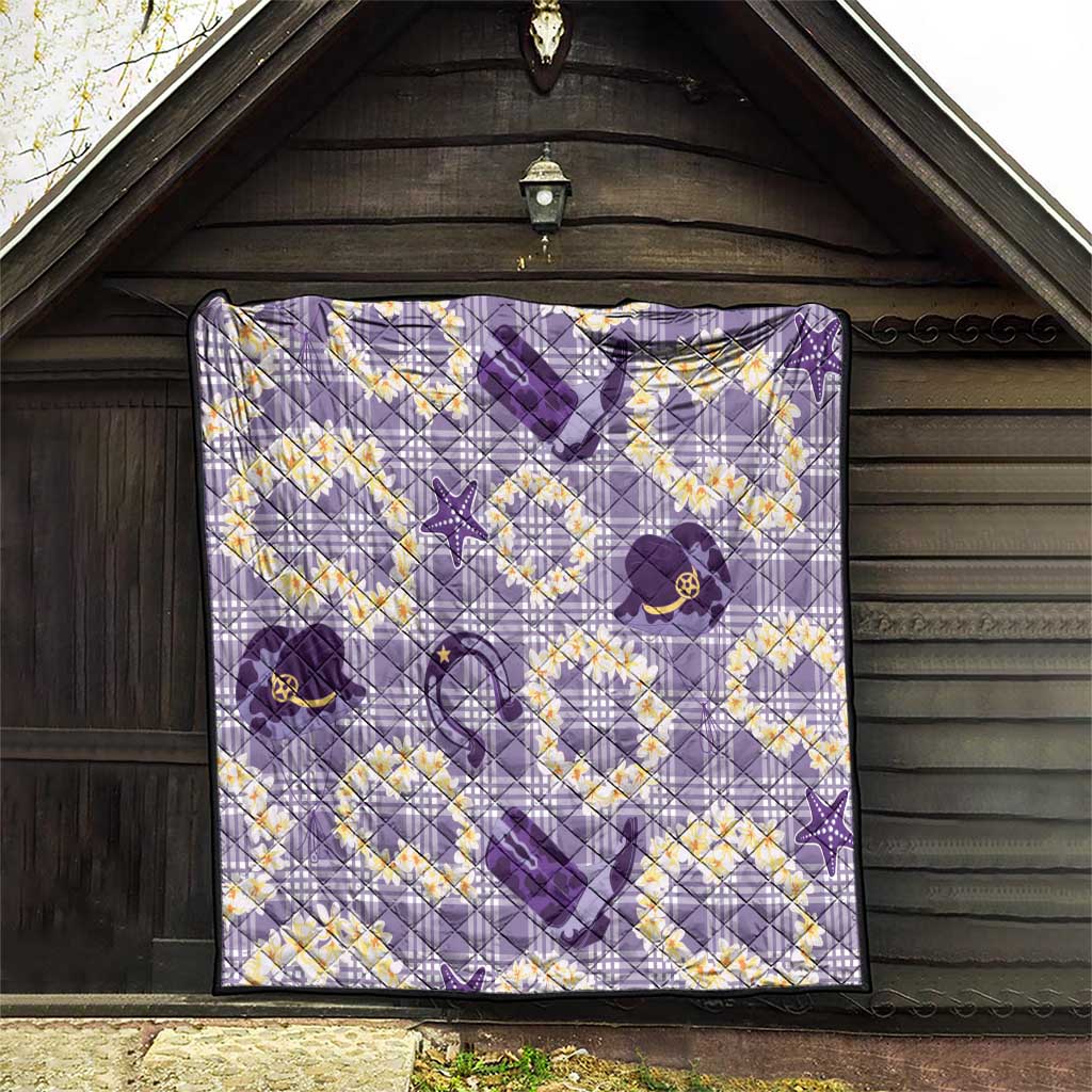 Aloha Hawaii Paniolo Lavender Palaka Quilt Coastal Rodeo LT7 - Polynesian Pride
