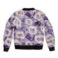 Aloha Hawaii Paniolo Lavender Palaka Sleeve Zip Bomber Jacket Coastal Rodeo LT7 - Polynesian Pride
