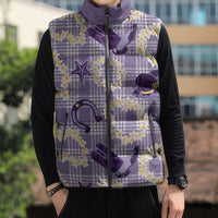 Aloha Hawaii Paniolo Lavender Palaka Sleeveless Puffer Jacket Coastal Rodeo LT7 - Polynesian Pride