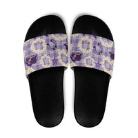 Aloha Hawaii Paniolo Lavender Palaka Slide Sandals Coastal Rodeo LT7 Lavender - Polynesian Pride