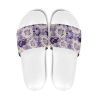 Aloha Hawaii Paniolo Lavender Palaka Slide Sandals Coastal Rodeo LT7 Lavender - Polynesian Pride