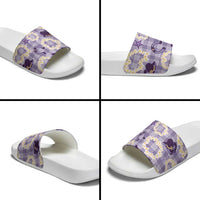 Aloha Hawaii Paniolo Lavender Palaka Slide Sandals Coastal Rodeo LT7 - Polynesian Pride