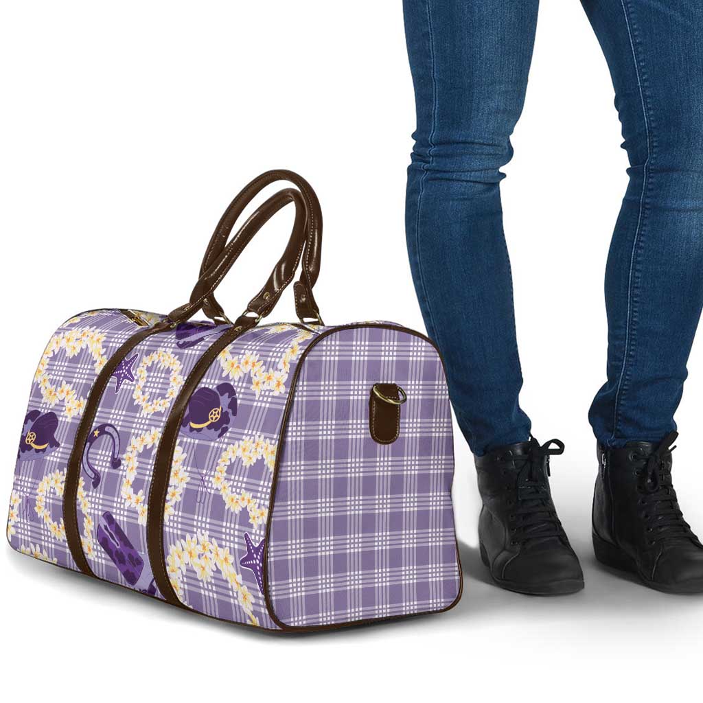 Aloha Hawaii Paniolo Lavender Palaka Travel Bag Coastal Rodeo LT7 - Polynesian Pride