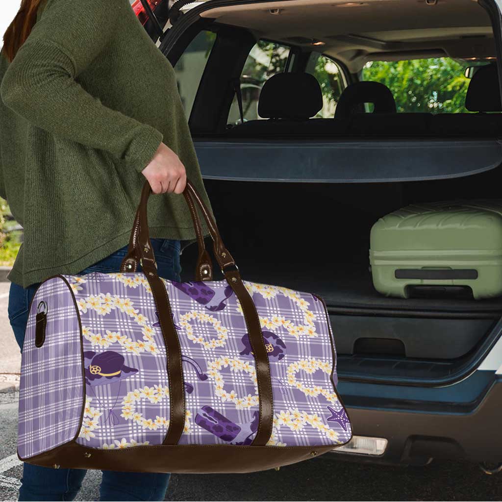 Aloha Hawaii Paniolo Lavender Palaka Travel Bag Coastal Rodeo LT7 - Polynesian Pride
