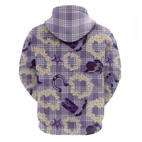 Aloha Hawaii Paniolo Lavender Palaka Zip Hoodie Coastal Rodeo LT7 - Polynesian Pride