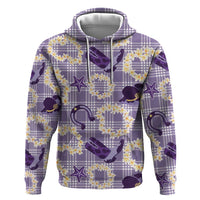 Aloha Hawaii Paniolo Lavender Palaka Zip Hoodie Coastal Rodeo LT7 Pullover Hoodie Lavender - Polynesian Pride