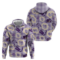 Aloha Hawaii Paniolo Lavender Palaka Zip Hoodie Coastal Rodeo LT7 - Polynesian Pride