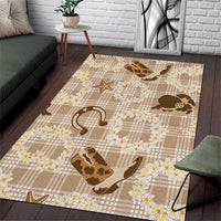 Aloha Hawaii Paniolo Khaki Palaka Area Rug Coastal Rodeo LT7 Khaki - Polynesian Pride