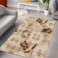 Aloha Hawaii Paniolo Khaki Palaka Area Rug Coastal Rodeo LT7 - Polynesian Pride