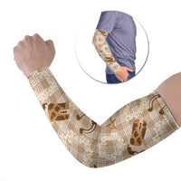 Aloha Hawaii Paniolo Khaki Palaka Arm Sleeves Coastal Rodeo LT7 Set of 2 Khaki - Polynesian Pride