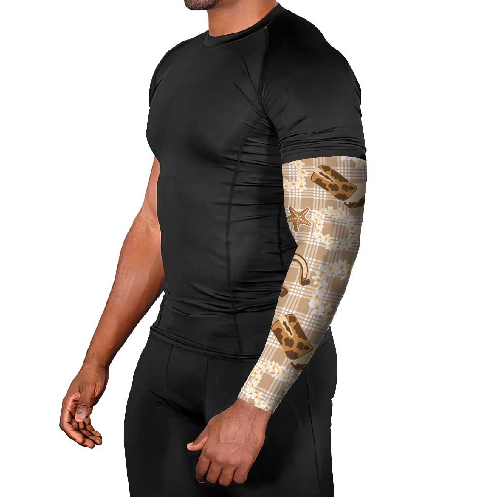 Aloha Hawaii Paniolo Khaki Palaka Arm Sleeves Coastal Rodeo LT7 - Polynesian Pride