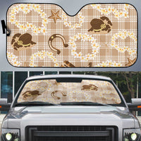 Aloha Hawaii Paniolo Khaki Palaka Auto Sun Shade Coastal Rodeo LT7 Khaki - Polynesian Pride