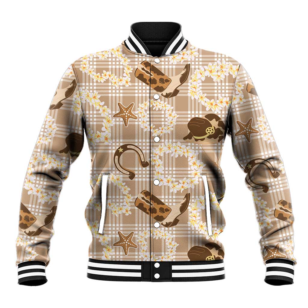 Aloha Hawaii Paniolo Khaki Palaka Baseball Jacket Coastal Rodeo LT7 Unisex Khaki - Polynesian Pride