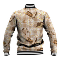 Aloha Hawaii Paniolo Khaki Palaka Baseball Jacket Coastal Rodeo LT7 - Polynesian Pride