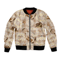 Aloha Hawaii Paniolo Khaki Palaka Bomber Jacket Coastal Rodeo LT7 Unisex Khaki - Polynesian Pride