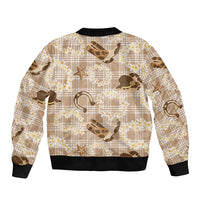 Aloha Hawaii Paniolo Khaki Palaka Bomber Jacket Coastal Rodeo LT7 - Polynesian Pride