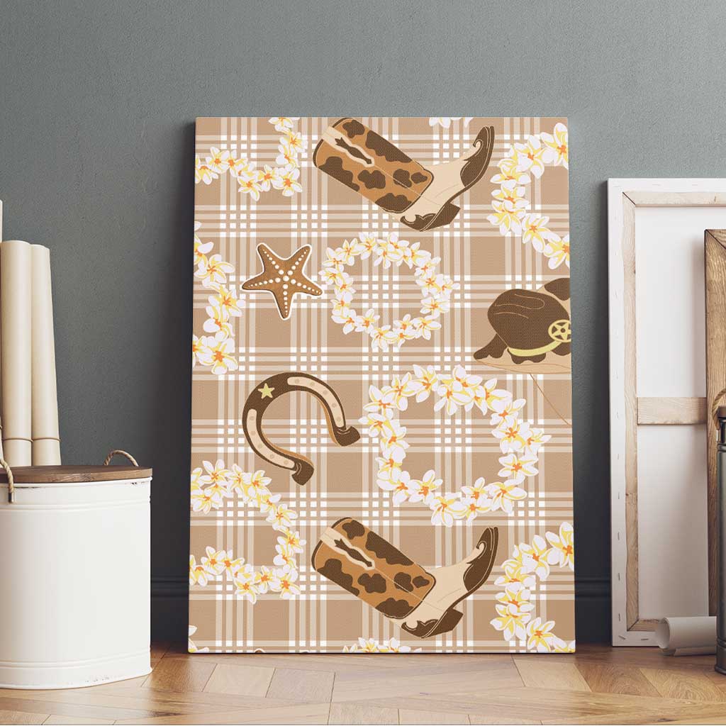 Aloha Hawaii Paniolo Khaki Palaka Canvas Wall Art Coastal Rodeo LT7 - Polynesian Pride
