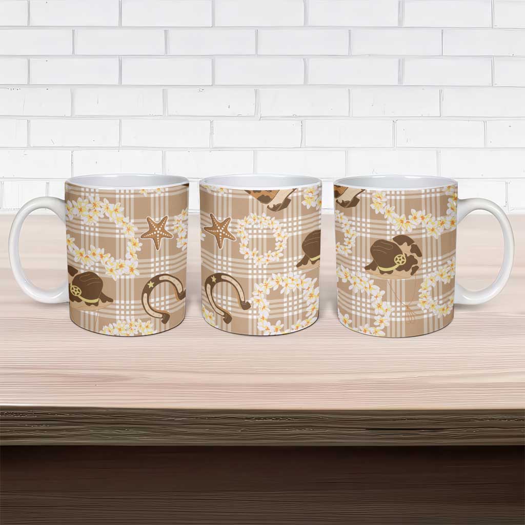 Aloha Hawaii Paniolo Khaki Palaka Ceramic Mug Coastal Rodeo LT7 - Polynesian Pride
