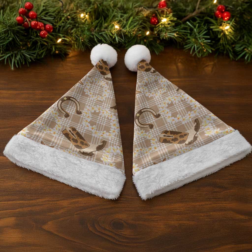 Aloha Hawaii Paniolo Khaki Palaka Christmas Santa Hat Coastal Rodeo LT7 - Polynesian Pride