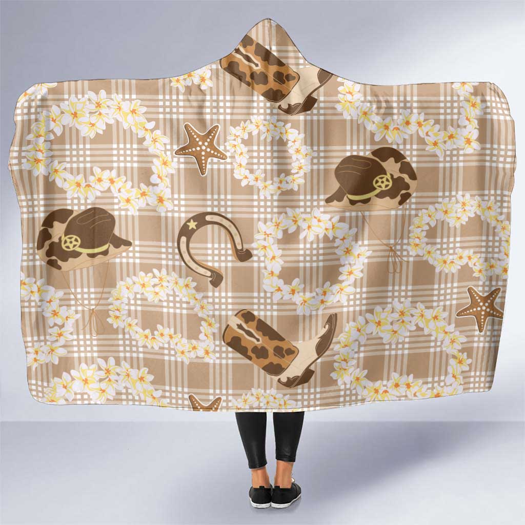 Aloha Hawaii Paniolo Khaki Palaka Hooded Blanket Coastal Rodeo LT7 One Size Khaki - Polynesian Pride