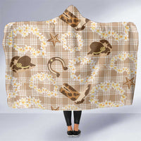 Aloha Hawaii Paniolo Khaki Palaka Hooded Blanket Coastal Rodeo LT7 One Size Khaki - Polynesian Pride