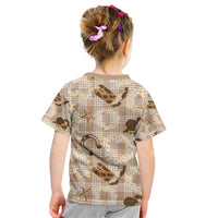 Aloha Hawaii Paniolo Khaki Palaka Kid T Shirt Coastal Rodeo LT7 - Polynesian Pride