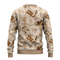 Aloha Hawaii Paniolo Khaki Palaka Ugly Christmas Sweater Coastal Rodeo LT7 - Polynesian Pride
